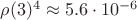 $\rho(3)^4 \approx 5.6 \cdot 10^{-6}$