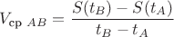 $V_{\text{ср  }AB}=\dfrac{S(t_B)-S(t_A)}{t_B-t_A}$