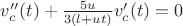 $v_c''(t)+\frac{5u}{3(l+u t)}v_c'(t)=0$