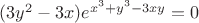 $(3y^2-3x)e^{x^3+y^3-3xy}=0$