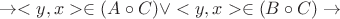 $\to <y,x>\in (A\circ C)\vee <y,x>\in (B\circ C) \to$