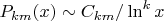 $P_{km}(x) \sim C_{km}/ \ln^k x$