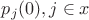 $p_{j}(0), j \in x$