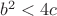 $b^2<4c$