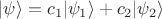 $|\psi\rangle = c_1|\psi_1\rangle + c_2|\psi_2\rangle$