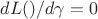 $dL()/d\gamma=0$