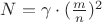 $N=\gamma \cdot (\frac{m}{n})^2$