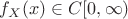 $f_X(x) \in C[0,\infty)$