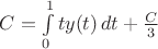 $C=\int\limits_0^1 ty(t)\,dt+\frac{C}{3}$