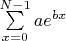 $\sum\limits_{x=0}^{N-1}ae^{bx}$