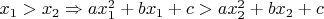 $x_1>x_2\Rightarrow ax_1^2+bx_1+c>ax_2^2+bx_2+c$
