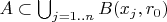 $A \subset \bigcup_{j=1..n} B(x_j, r_{0})$