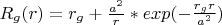$R_g(r)=r_g + \frac{a^2}{r}*exp(-\frac{r_g r}{a^2})$