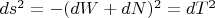 $ds^2=-(dW+dN)^2=dT^2$