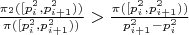 $ \frac {\pi_2 ([p^2_i,p^2_{i+1}))} {\pi([p^2_i,p^2_{i+1}))} > \frac {\pi([p^2_i,p^2_{i+1}))} {p^2_{i+1}-p^2_i} $