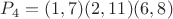 $P_4 = (1,7)(2,11)(6,8)$