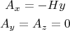 $$\begin{gathered}
A_x = -Hy \\
A_y = A_z = 0
\end{gathered}$$