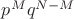$p^Mq^{N-M}$