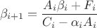 $${\beta  }_{i+1}=\frac{{A}_{i}{\beta }_{i}+{F}_{i}}{{C}_{i}-{\alpha}_{i}{A}_i}$$