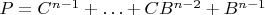$P=C^{n-1}+&hellip; + CB^{n-2}+ B^{n-1}$