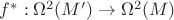 $f^*:\Omega^2(M')\to\Omega^2(M)$