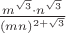 $\frac{m ^{\sqrt 3}\cdot n ^\sqrt 3}{(mn)^{2+\sqrt 3}}$