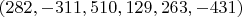 $(282,-311,510,129,263,-431)$
