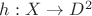 $h: X \rightarrow D^2$