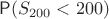 $\mathsf P(S_{200} < 200)$