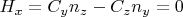 $H_x=C_yn_z-C_zn_y=0$