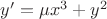 $y'={\mu}x^3+y^2$ $y'={\mu}x^3+y^2$