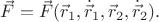 $\vec{F}=\vec{F}(\vec{r}_1,\dot{\vec{r}}_1,\vec{r}_2,\dot{\vec{r}}_2).$