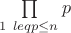 $\prod\limits_{1\ leq p \leq n} p$
