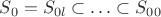 $S_0=S_{0l}\subset\ldots \subset S_{00}$