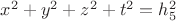 $x^2+y^2+z^2+t^2=h_5^2$