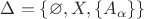 $\Delta = \{\varnothing, X, \{A_\alpha\}\}$