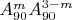 $A_{90}^mA_{90}^{3-m}$