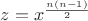 $ z = x^{\frac{n(n-1)}{2}}$