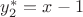 $\[y_2^* = x - 1\]$