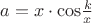 $a=x\cdot {\cos}{\frac{k}{x}}$