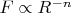 $F \propto R^{-n}$