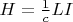$H=\frac{1}{c} L I$