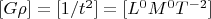 $[G\rho ]=[1/{t}^{2}]=[{L}^{0}{M}^{0}{T}^{-2}]$