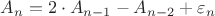 $ A_{n} = 2 \cdot A_{n - 1} - A_{n - 2} + \varepsilon_{n} $