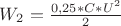 $W_2=\frac{0,25*C*U^2}{2}$ $W_2=\frac{0,25*C*U^2}{2}$