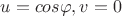 $u=cos\varphi,v=0$