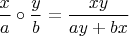 $\dfrac{x}{a} \circ \dfrac{y}{b} = \dfrac{xy}{ay + bx}$