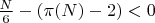 $\frac{N}{6} - (\pi(N) - 2) < 0$