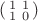 $\left(\begin{smallmatrix}1 & 1 \\1 & 0\end{smallmatrix}\right)$