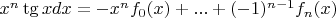 $\Int x^n \tg x dx = - x^n f_0(x) + ... + (-1)^{n-1}f_n(x)$